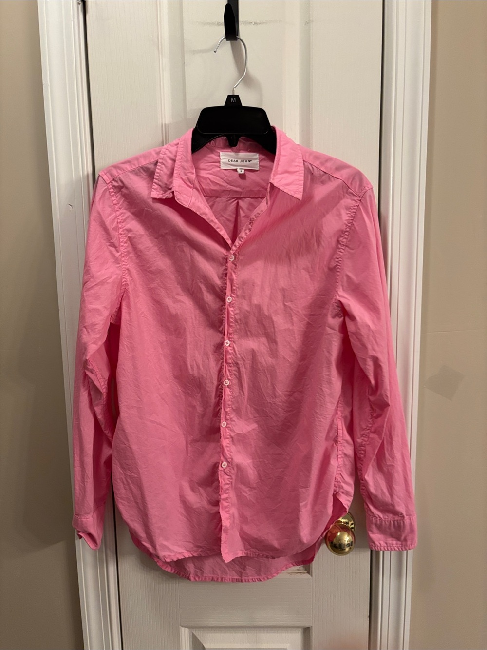 Dear John woman’s Pink Long-Sleeve Button-Up Shirt